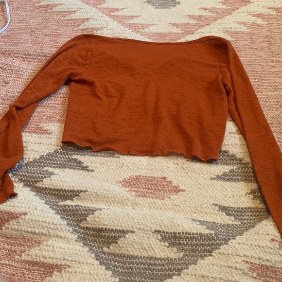 Burnt Orange very crop top extra sheer - Picture 4 of 4